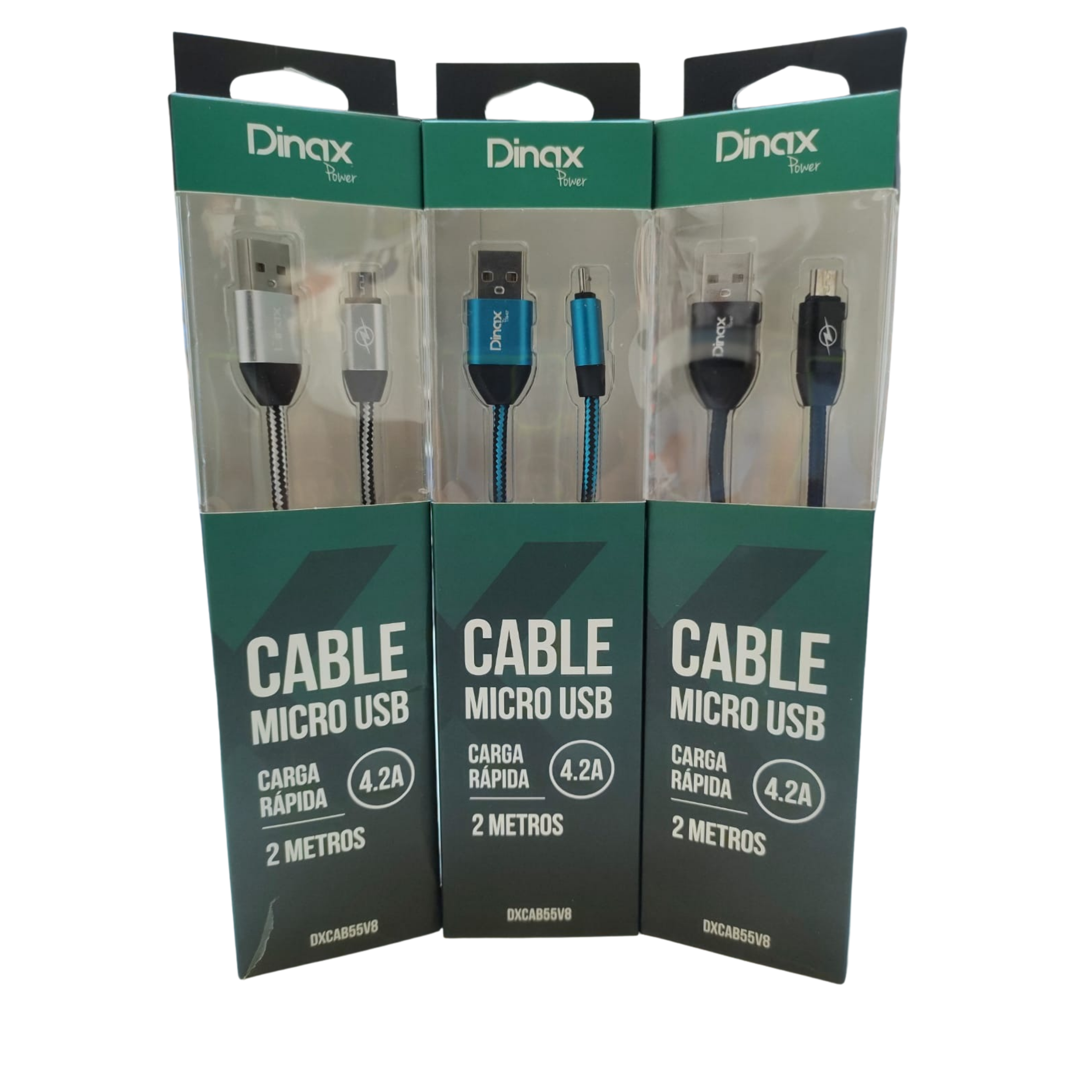 Cable Micro Usb V8 Carga Rapida 4.2A Dinax 2 Metros Dxcab55v8
