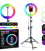 Aro de luz RGB MJ26 10" c/ Tripode 2.1 m