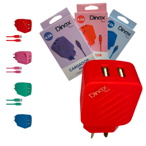 CARG DINAX 2USB A IPH 4.2A COLORES