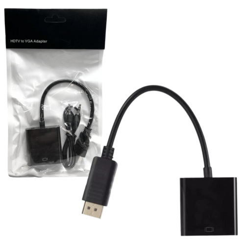 CONVERSOR HDMI A VGA + CABLE AUX en bolsa