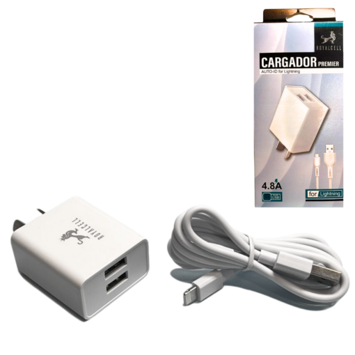 CARGADOR ROYAL IPH 4.8A 2USB 4800A