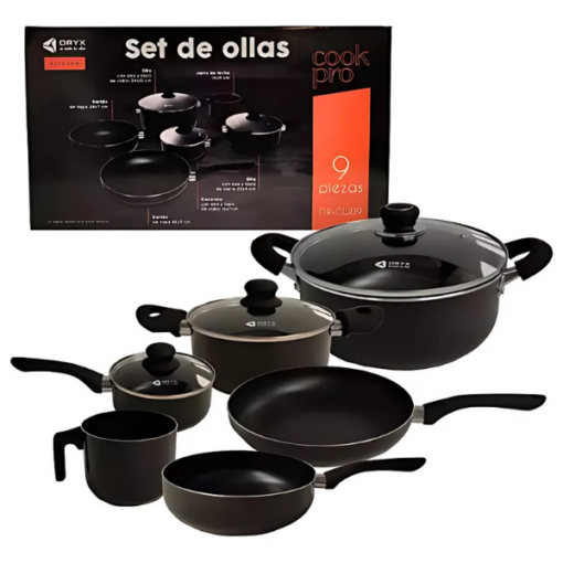 SET DE OLLAS ANTIADHERENTE ORYX OR118 caja roja