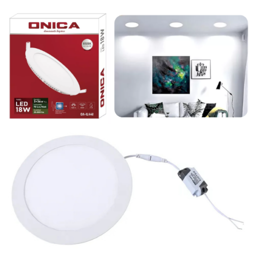 PANEL LED 18W ONICA P/EMBUTIR REDONDO