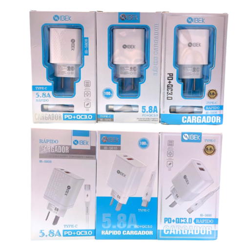 CARG IBEK USB+PD TIPO C IB-5806.5808.5804.5810