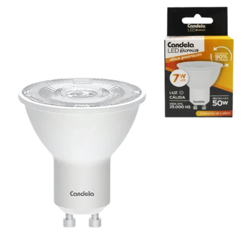 FOCO LED CANDELA 7W CALIDA dicroica