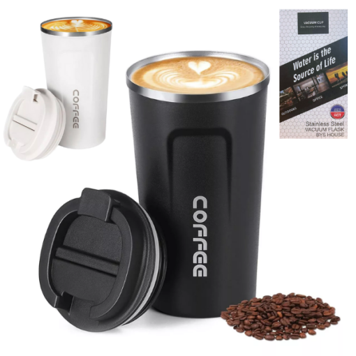 VASO DE CAFE VACUUM CUP CAJA NEGRA Y BLANCA