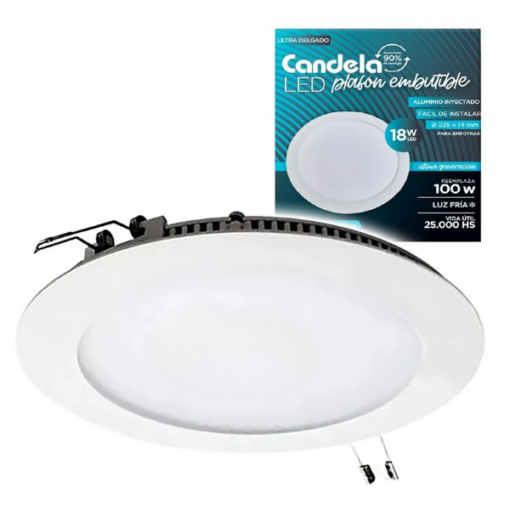 PANEL PLAFON LED 18W CANDELA REDONDO embutir FRIO