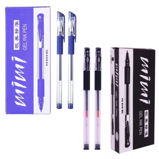 LAPICERAS GEL INK PEN X12 AZUL Y NEGRA L-259