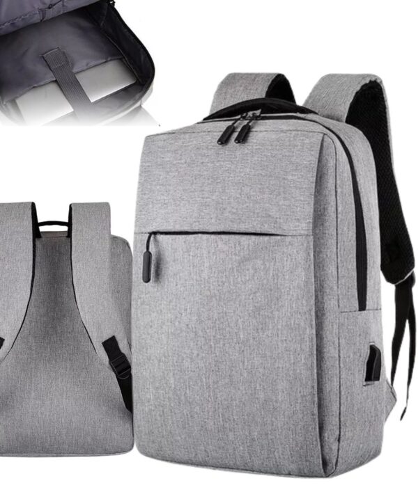 Mochila Gris Urbana Con Porta Notebook