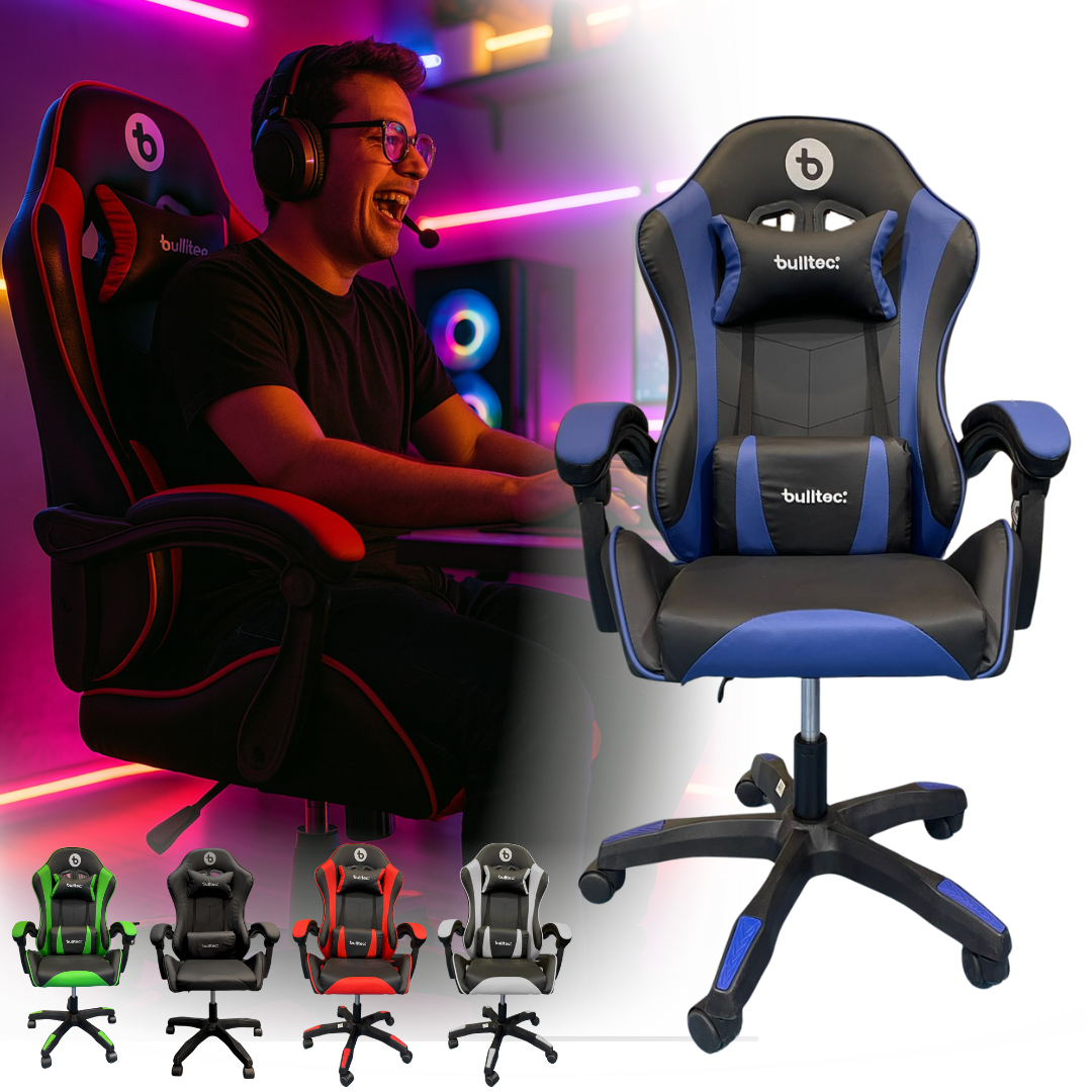 Sillon Silla Gamer Oficina Bulltec Roja / Negro / Verde / Azul / Blanca Sillon Silla Gamer Oficina Bulltec Roja / Negro / Verde / Azul / Blanca