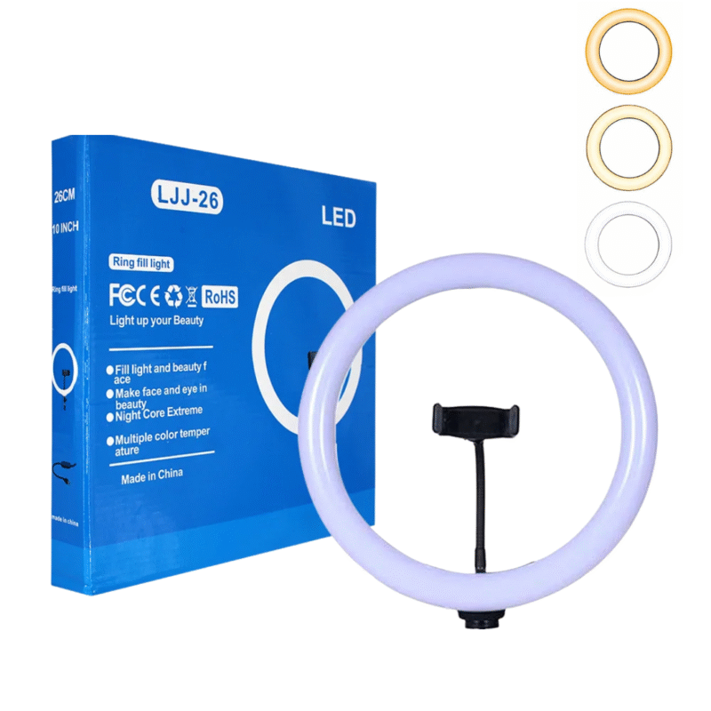 Aro de Luz 10" Pulgadas Tonos Blancos SIN TRIPODE LJJ26