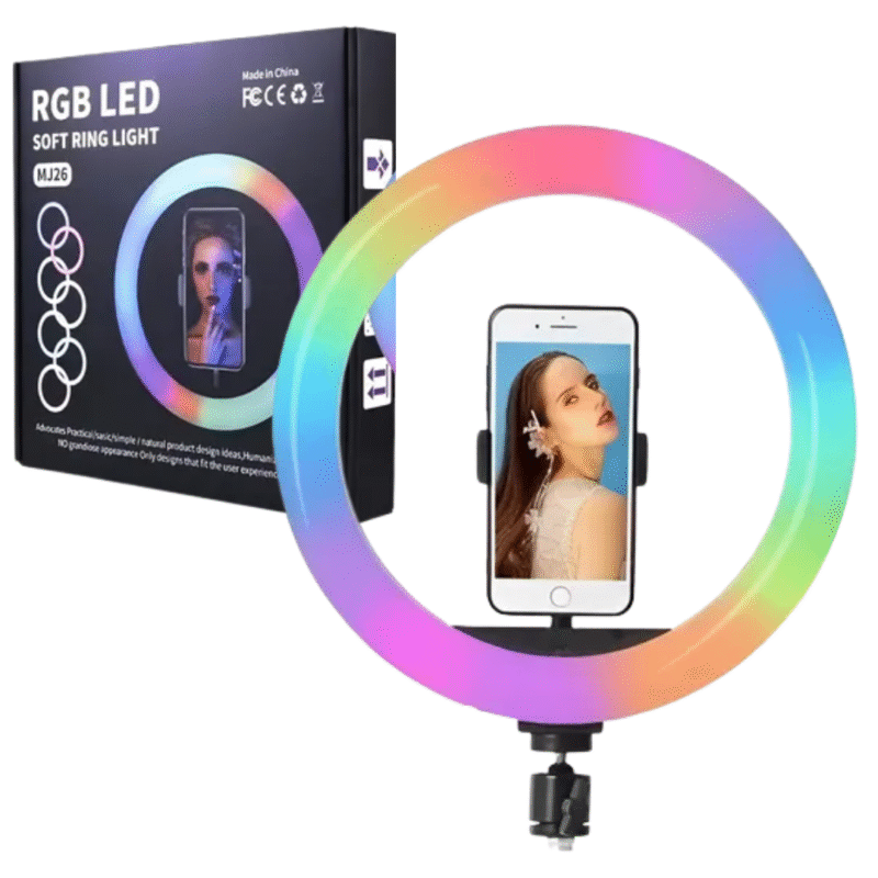 Aro de luz RGB MJ26 10" Sin Trípode