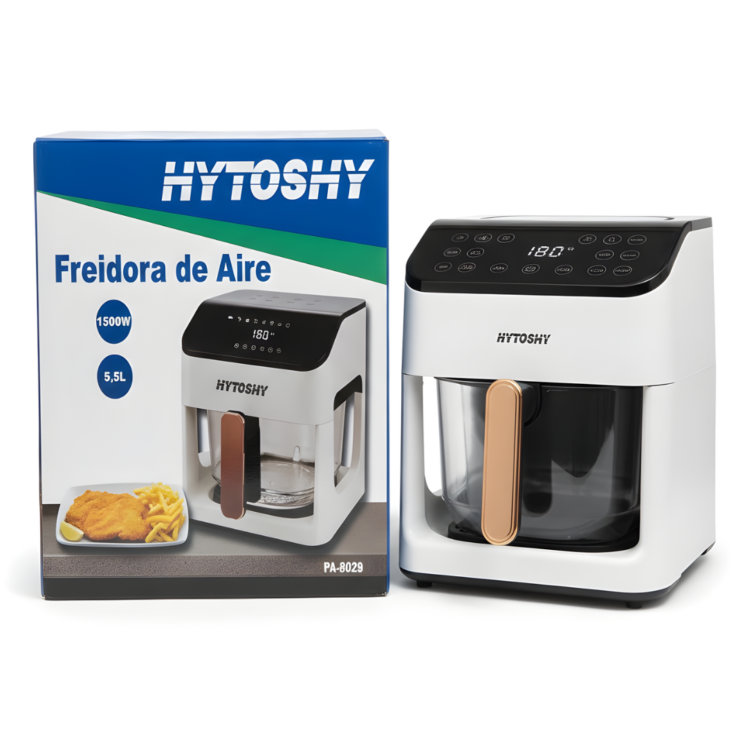 Freidora de Aire de Vidrio 1500W 5,5L HYTOSHY PA-8029 Freidora de Aire de Vidrio 1500W 5,5L HYTOSHY PA-8029