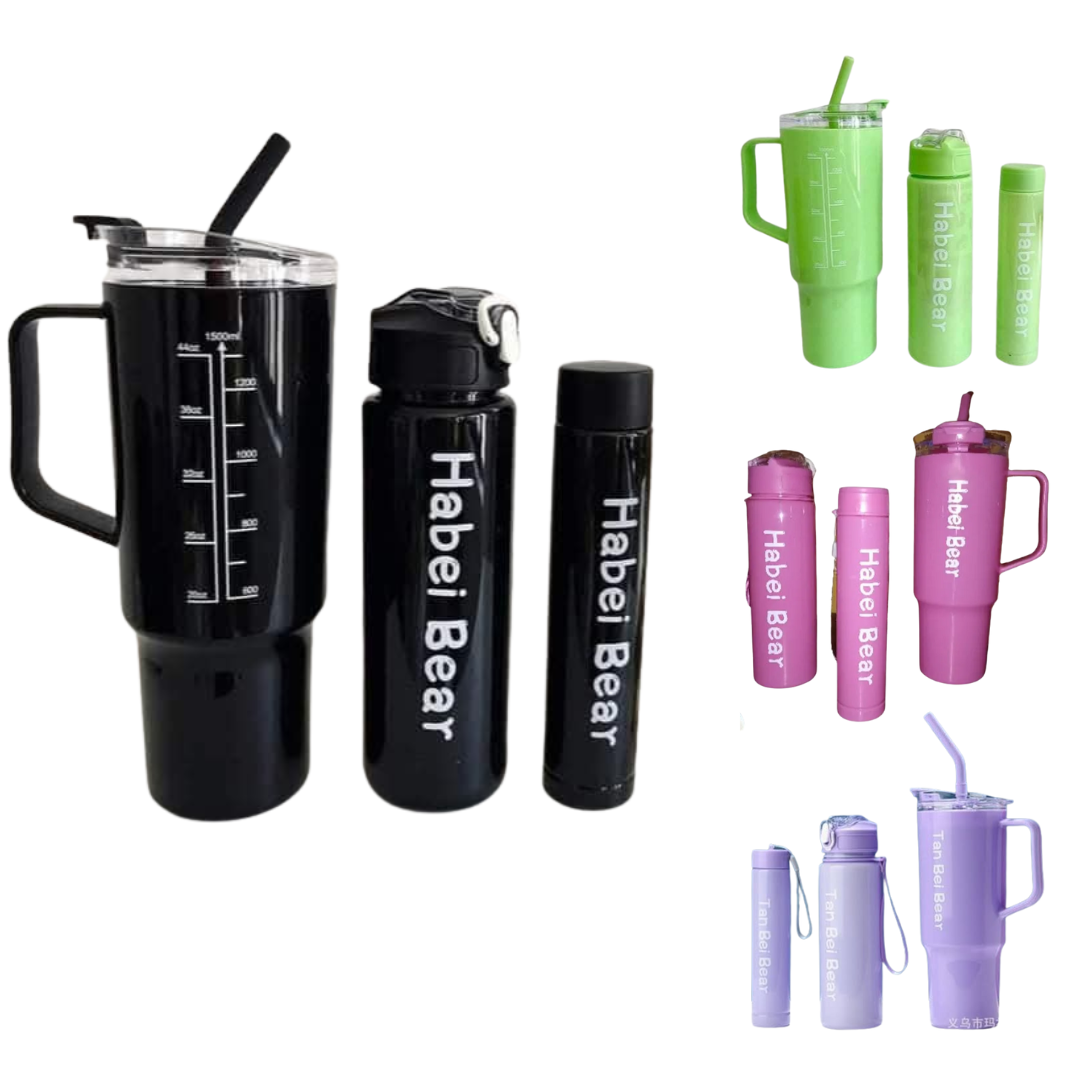 Set Vaso y 2 Botellas de Colores MH004 Set Vaso y 2 Botellas de Colores MH004