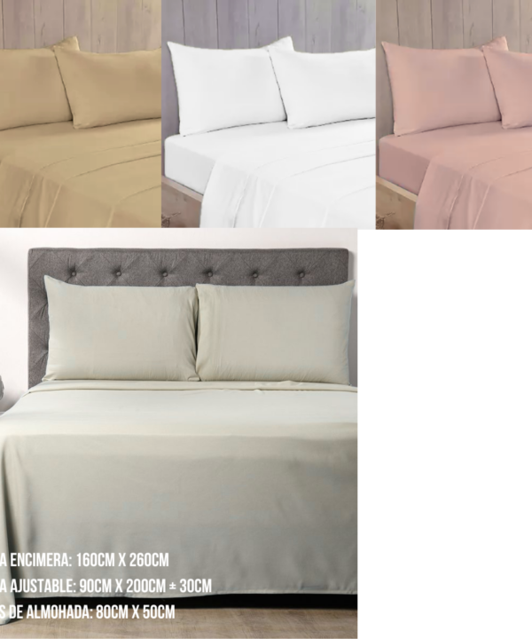 Juego de Sabanas Colores Lisos Tamaño TWIN OR-EBN018