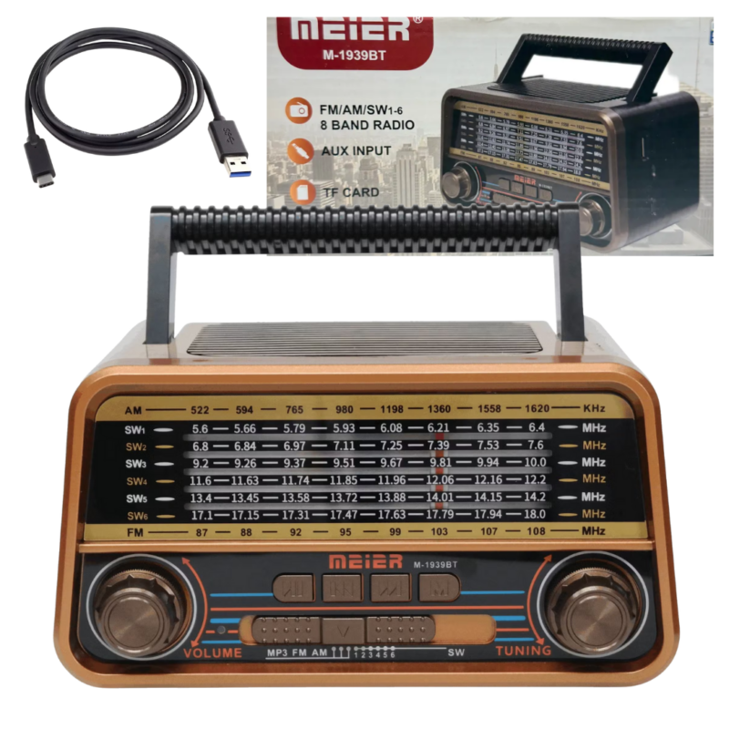 Radio Parlante Con Bluetooth 8 Bandas Bateria Recargable MEIRE M-1939BT