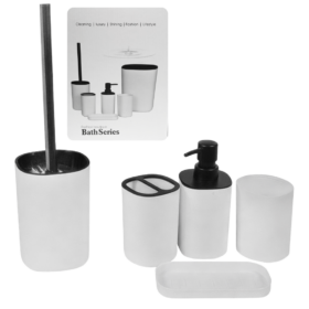 Set de Baño x6Pcs Con Cesto de Basura BATH SERIES HOG0666