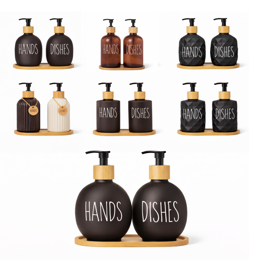 Set de 2 Botellas de Vidrio para Baño 475ml Set de 2 Botellas de Vidrio para Baño 475ml