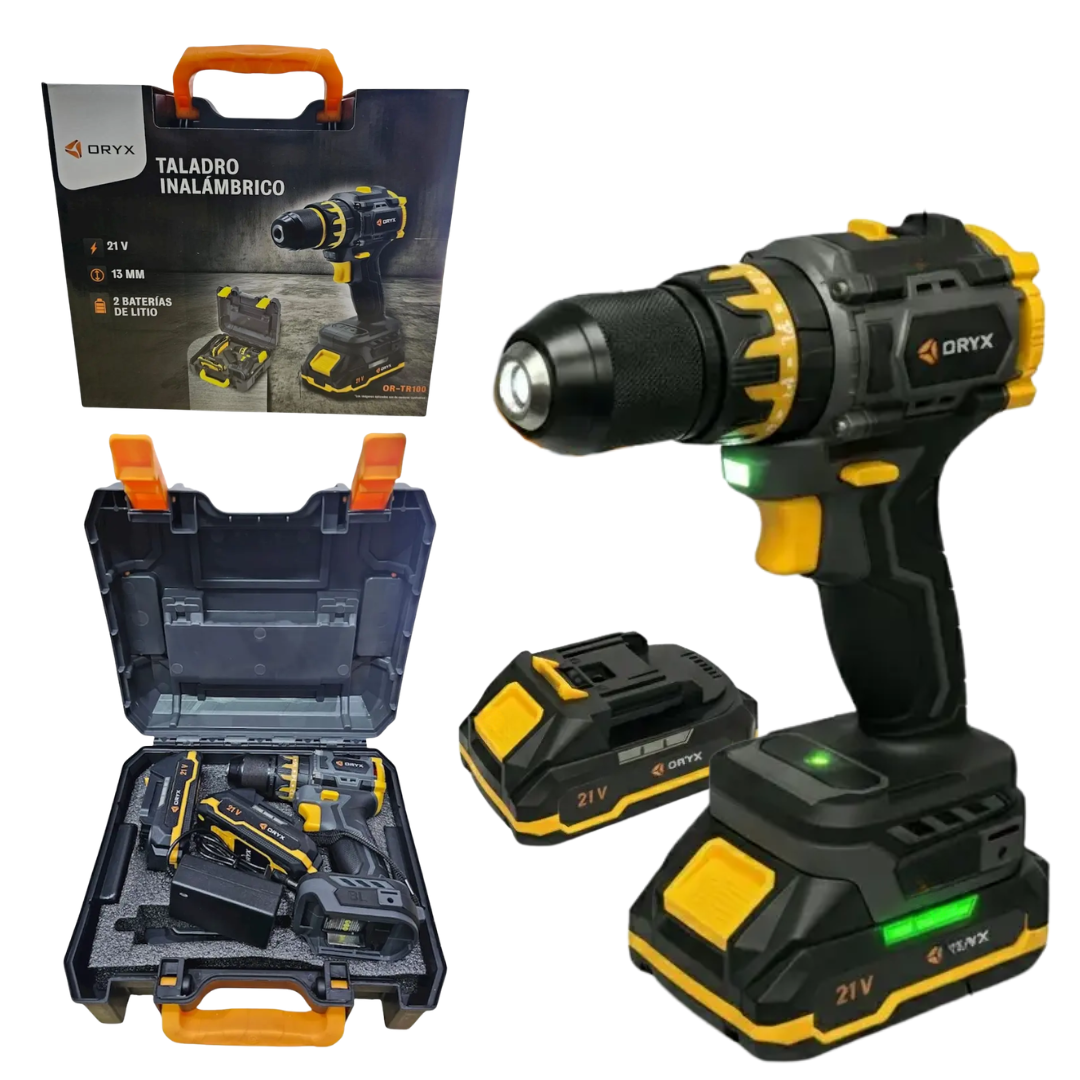 Taladro Inalambrico con 2 Baterias Recargables ORYX OR-TR100 Taladro Inalambrico con 2 Baterias Recargables ORYX OR-TR100
