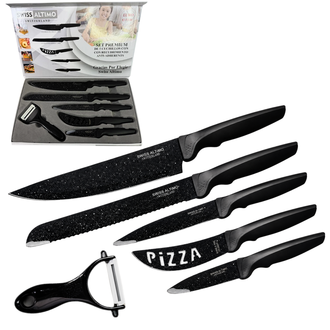 Set de Cuchillos Antiadherentes x6Pcs SWISS ALTIMO Set de Cuchillos Antiadherentes x6Pcs SWISS ALTIMO