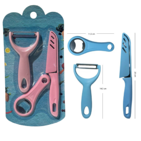 Set de Pela Papas + Cuchillo + Destapador P517-07