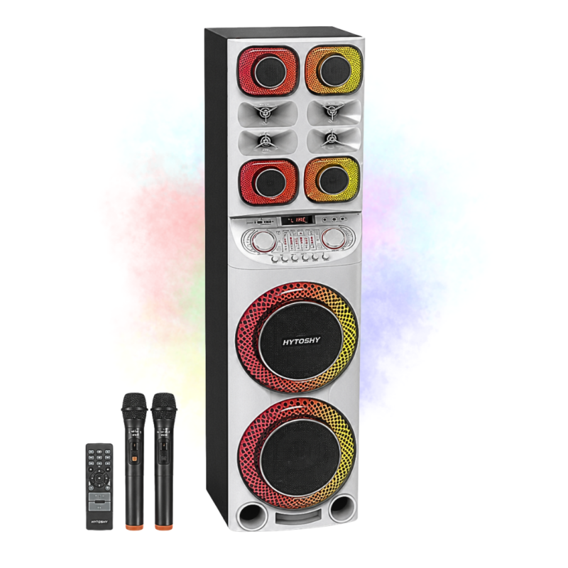 Parlante Hytoshy 2x12" Pulgadas Bluetooth Aux SD FM RGB W1219