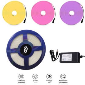 Tira Neon LED 5 Metros COLORES VARIOS
