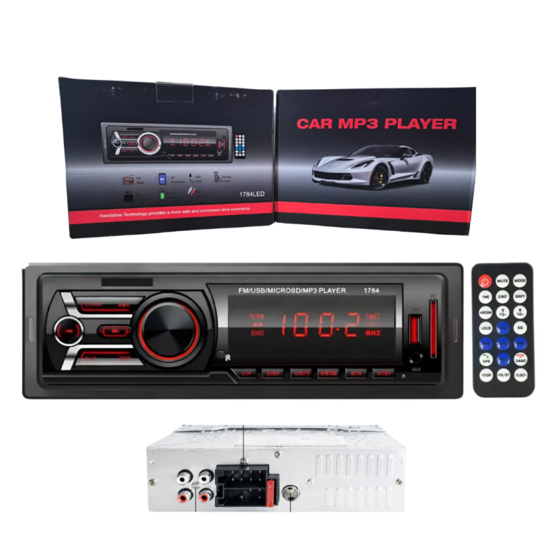 Estéreo Auto Lcd Con Bluetooth Usb Mp3 Fm Sd Entrada Auxiliar 1784E
