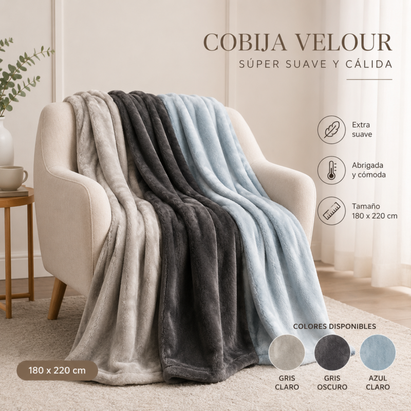 Cobija Velour Premium 180x220cm 300G NEO CLASSICO