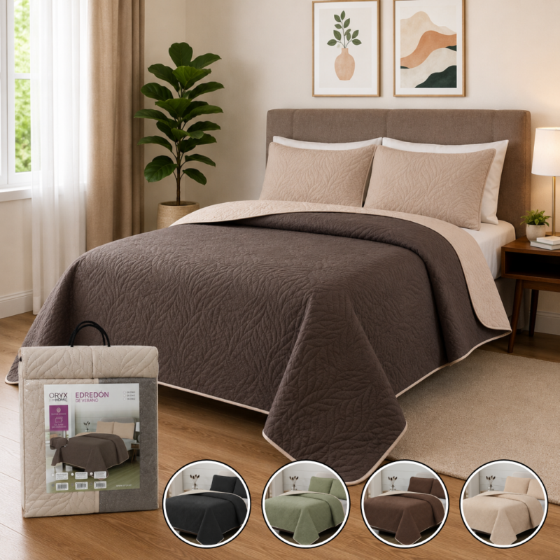 Edredon de Verano con Fundas de Almohadas KING 280x240cm ORYX EBN032