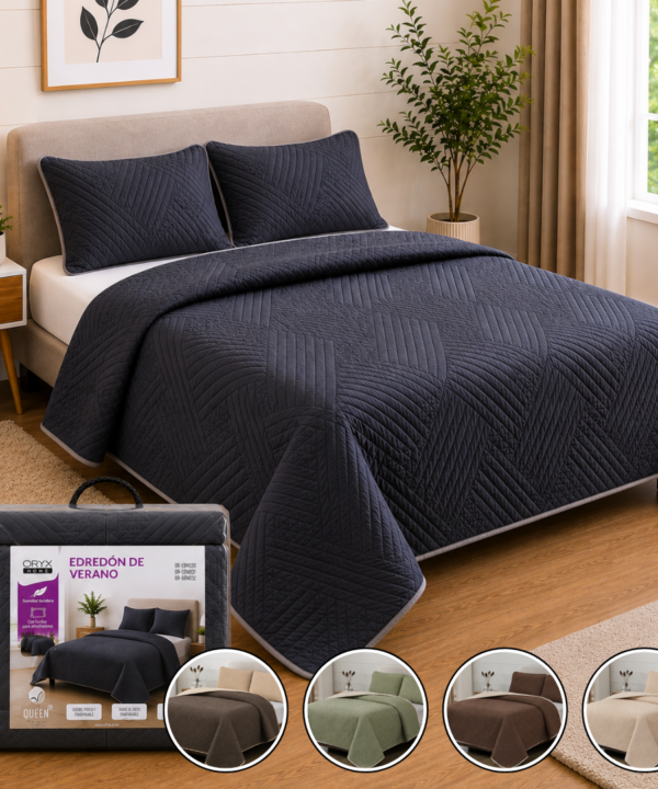 Edredon de Verano con Fundas de Almohadas QUEEN 230x240cm ORYX EBN031