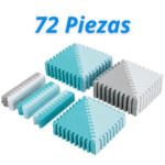 Piso Alfombra de Goma x72 Pcs 10mm de Espesor ORYX
