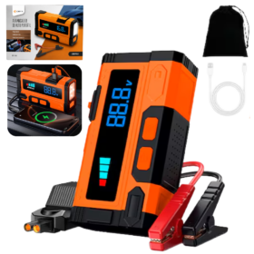 Arrancador de Auto Portatil con Linterna y Powerbank ORYX
