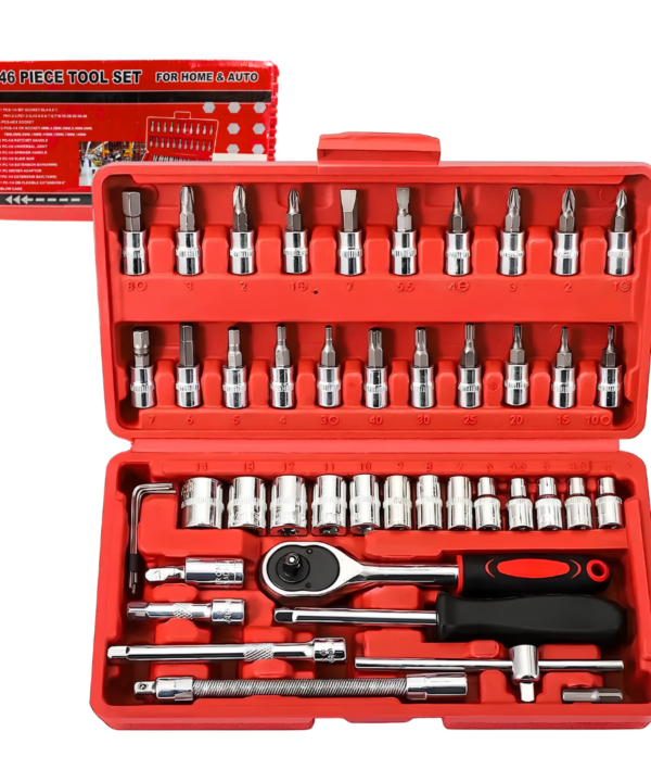 Set Juego De Tubo 46 Piezas Llaves Acero Puntas Herramientas 1046