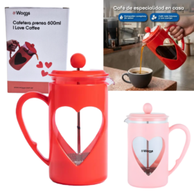 Cafetera Prensa Francesa De Vidrio 600Ml Corazon - WAGGS 1089