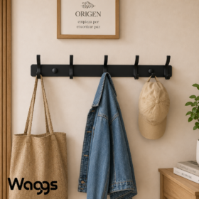 Perchero de Pared 5 Ganchos WAGGS PERE06  color negro