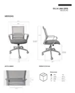 Silla De Oficina Gris NOGA SC-01 - Imagen 3
