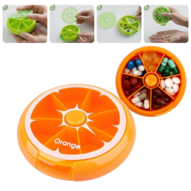 Pastillero Giratorio en Forma de Naranja TX3202