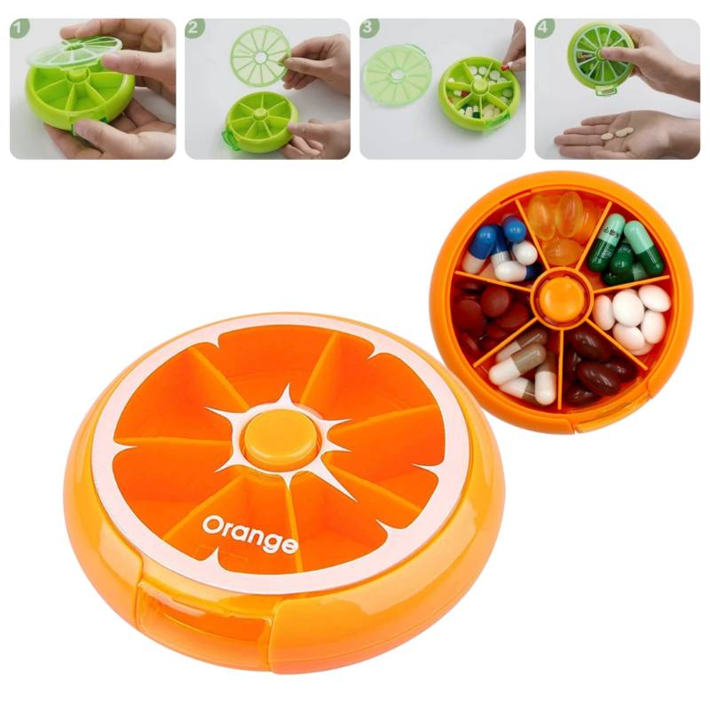 Pastillero Giratorio en Forma de Naranja TX3202