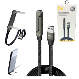 Cable De Carga Con Soporte Tipo C Carga Rápida 65W USB-C