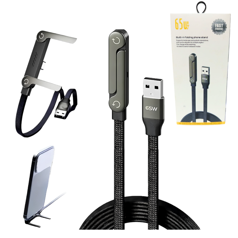 Cable De Carga Con Soporte Tipo C Carga Rápida 65W USB-C