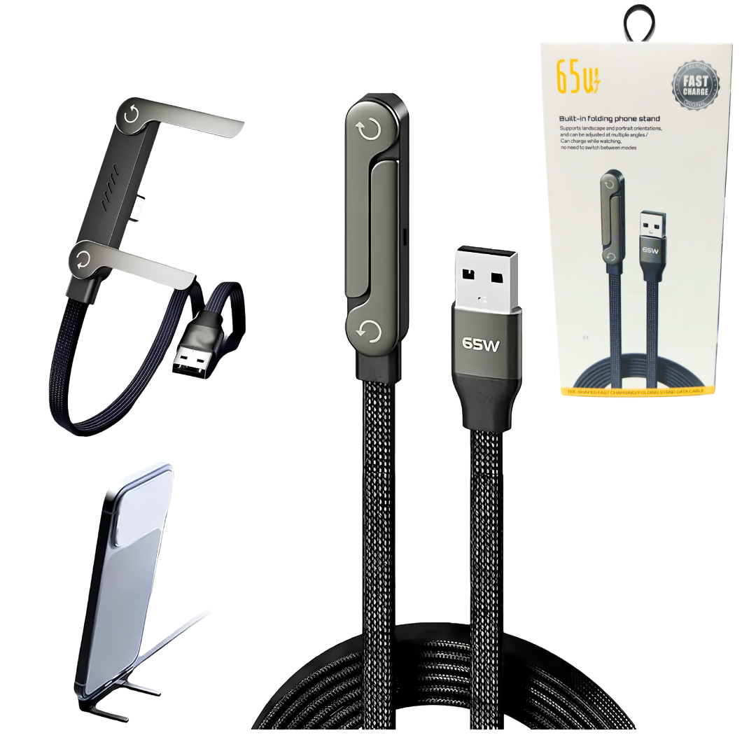 Cable De Carga Con Soporte Tipo C Carga Rápida 65W USB-C Cable De Carga Con Soporte Tipo C Carga Rápida 65W USB-C