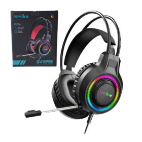 Auricular Gamer Luz Led Rgb Micrófono Flexible G61 WEIBO