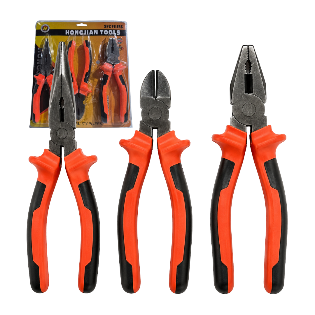 Set de Pinzas 8" Pulgadas HONGJIAN TOOLS SR2627 Set de Pinzas 8" Pulgadas HONGJIAN TOOLS SR2627