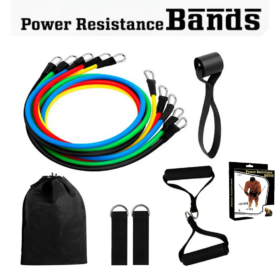 KIT DE GIMNASIO BANDAS ELASTICAS DE RESISTENCIA POWER RESISTANCE JT-003