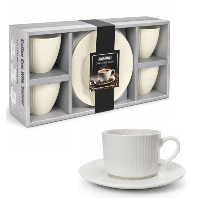 Set de Tazas y Platos Cerámicos x4 AD198-01
