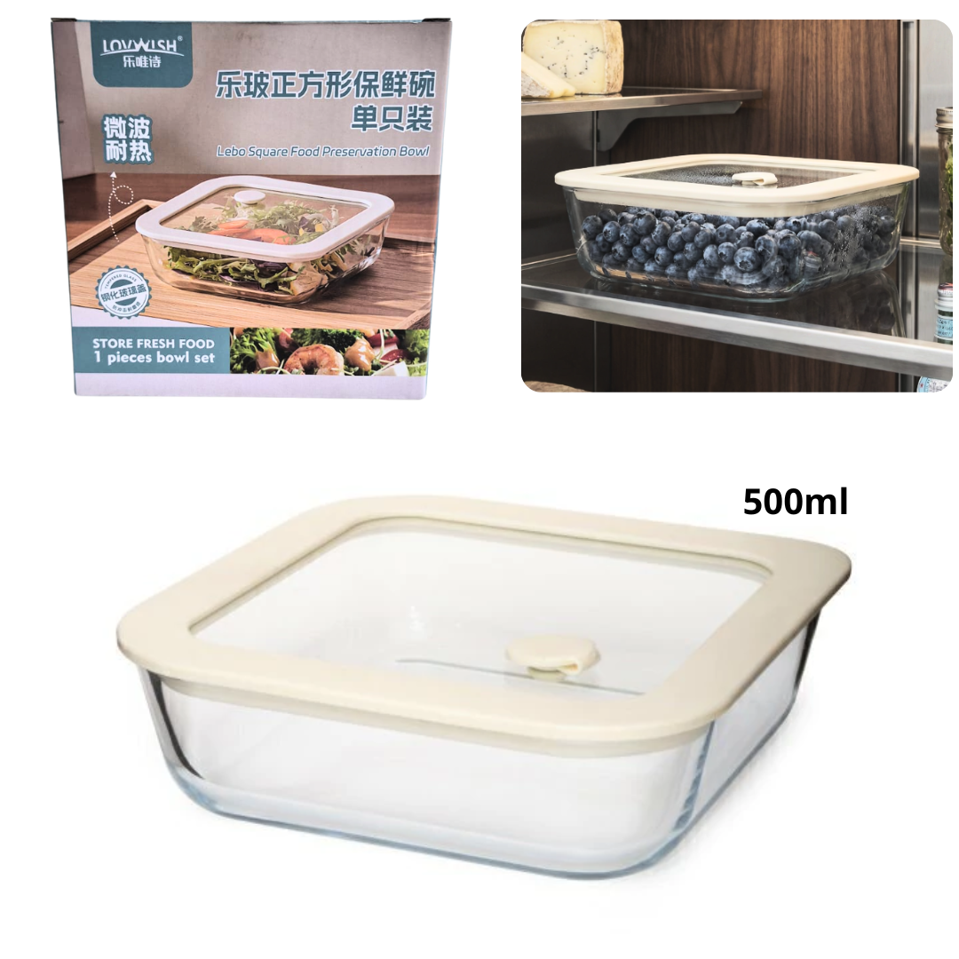 Recipiente de Vidrio Tupper 500ml LOVWISH LBFW/L500 Recipiente de Vidrio Tupper 500ml LOVWISH LBFW/L500