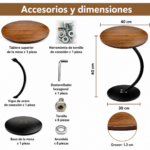 MESA COFEE TABLE STARDOM CIRCULAR CT5707 40*60CM - Imagen 2