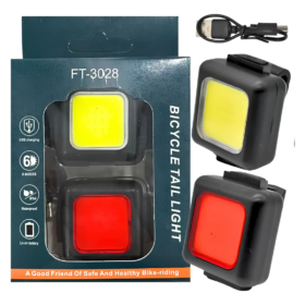 LUZ DE BICI DELANTERA Y TRASERA LED BLANCA Y ROJA TAIL LIGHT FT-3028