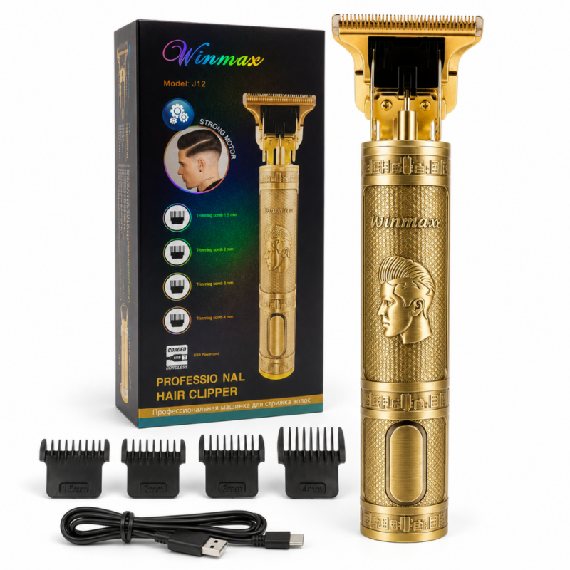 Maquina Cortar Pelo Afeitadora Ceja Patillera Premium WINMAX J12 VT9